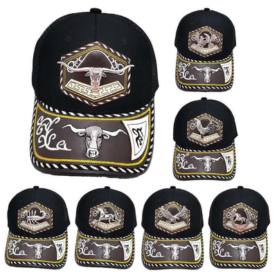 Silver 3d Metal Decor Westerm Embroidery Black Mesh Truck Hat (Pre-Sale)