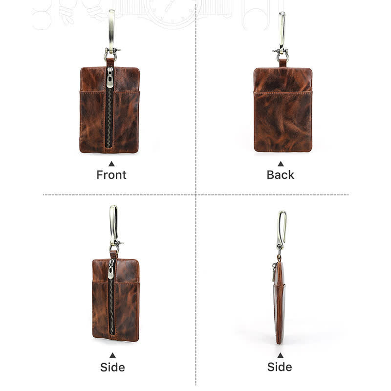 Functional Leather Tool Bag With Large Hook Buckle - image 8