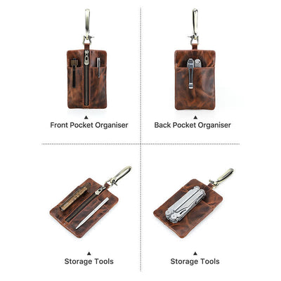 Functional Leather Tool Bag With Large Hook Buckle - image 9