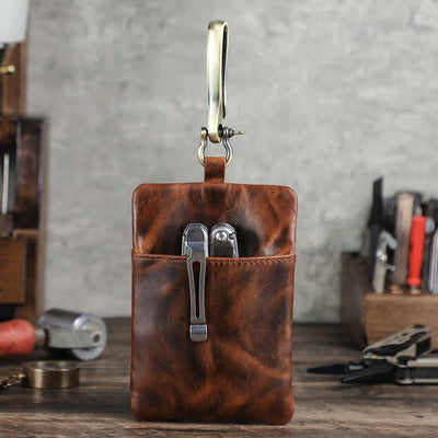 Functional Leather Tool Bag With Large Hook Buckle - image 3