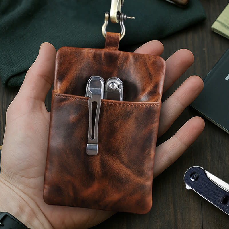 Functional Leather Tool Bag With Large Hook Buckle - image 12