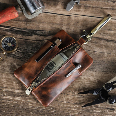 Functional Leather Tool Bag With Large Hook Buckle - image 11