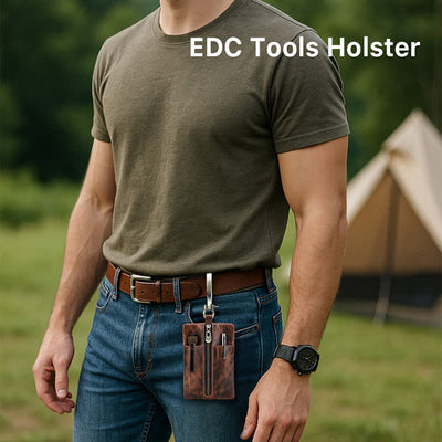 Functional Leather Tool Bag With Large Hook Buckle - image 2