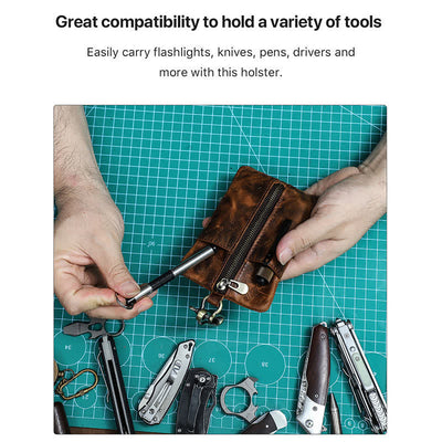 Functional Leather Tool Bag With Large Hook Buckle - image 5