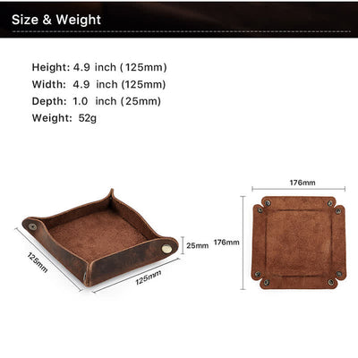 Rustic Genuine Leather Custom Name Foldable Valet Tray - image 6