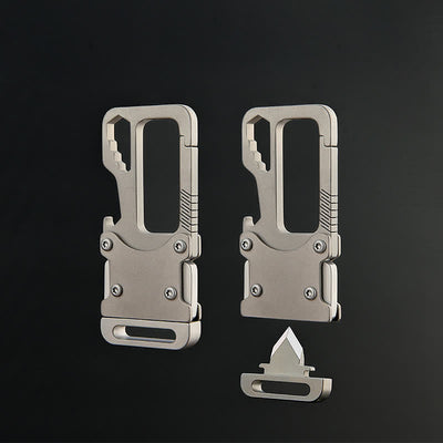 Multi-functional  Carabiner Keychain Clip With Knife - image 1