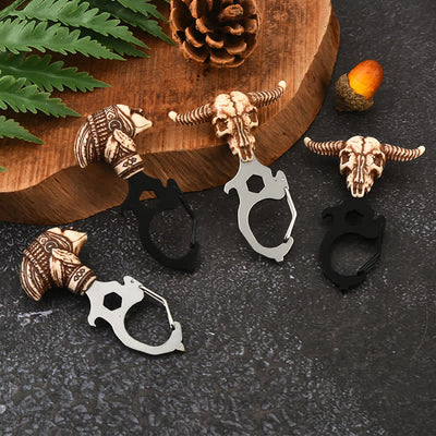 Practical Bull Indian Head Keychain With Hammer Breaker - image 5