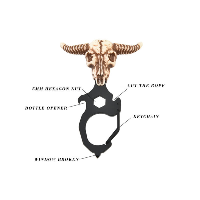 Practical Bull Indian Head Keychain With Hammer Breaker - image 8