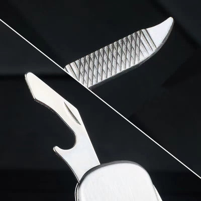 Silver Compact Folding Knife Keychain With Bottle Opener - image 5