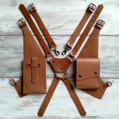Outdoor Anti-Theft Hidden Double Underarm Shoulder Bag - Yellowish-Brown - image 5