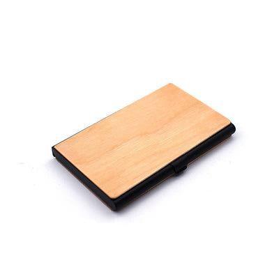 Custom Engraved Name Business Wooden Card Case - Cherry / Black - image 12