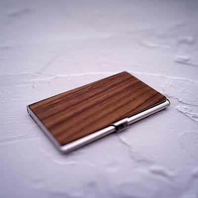 Custom Engraved Name Business Wooden Card Case - image 8