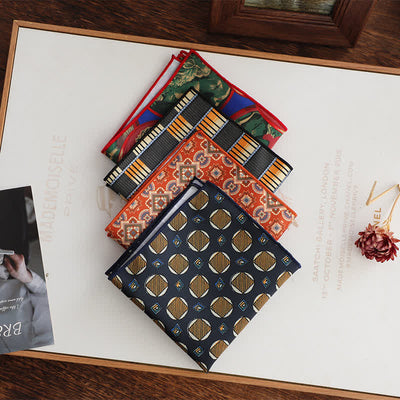 Men's Fancy Geometry Flower Pattern Business Pocket Square - image 1