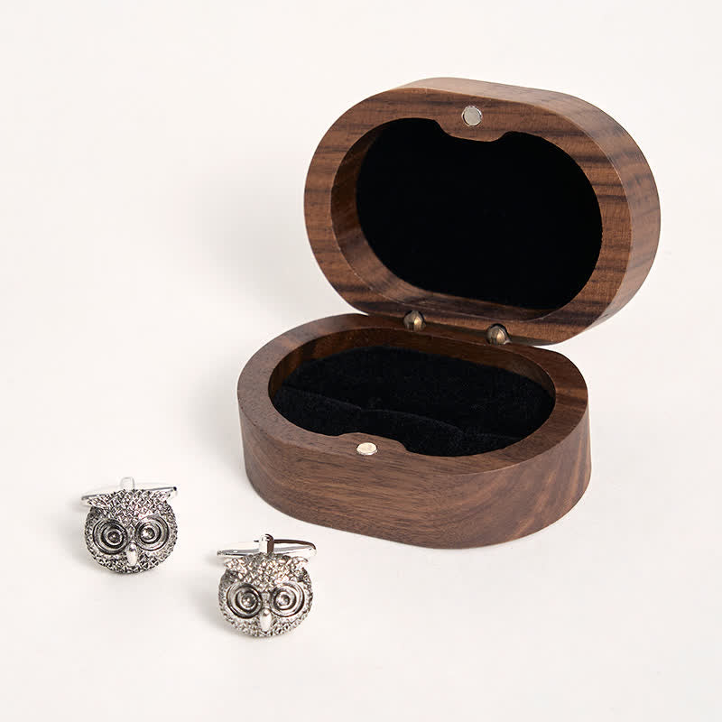 Men's 1 Pair Cute Owl Head Silver-Tone Cufflinks - image 8