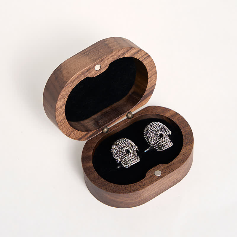 Men's 1 Pair Silver-Tone Punk Skull Head Cufflinks - image 5