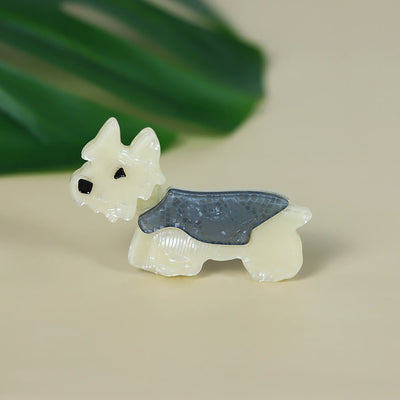 Handmade Fashionable Acrylic Dog Brooch - blue&white - image 1