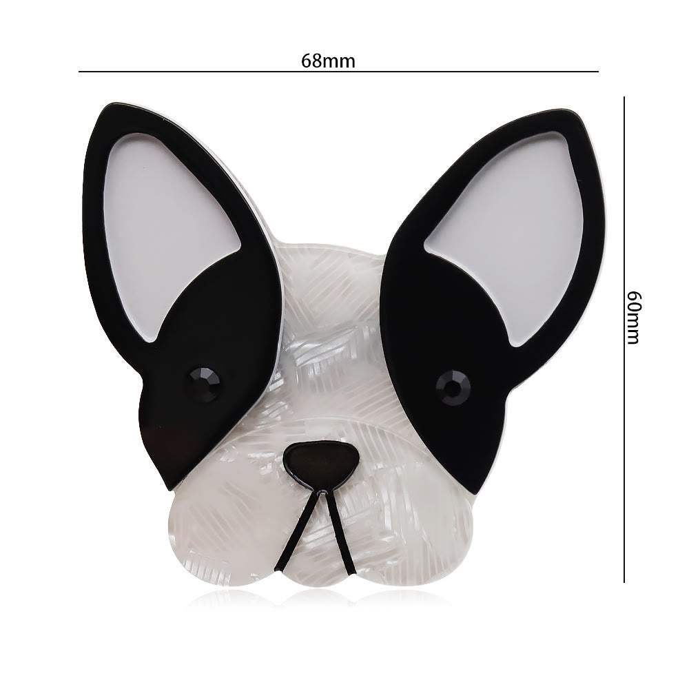 Handmade Black&White Dog Acrylic Brooch - image 5