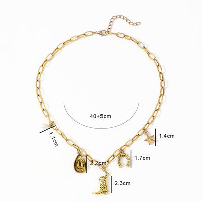 Western Cowboy Themed Women's Metal Necklace - image 4