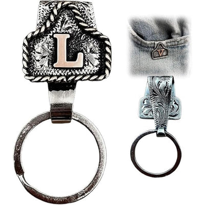 Western Cowboy Style Retro Letter Metal Keychain - L - image 14