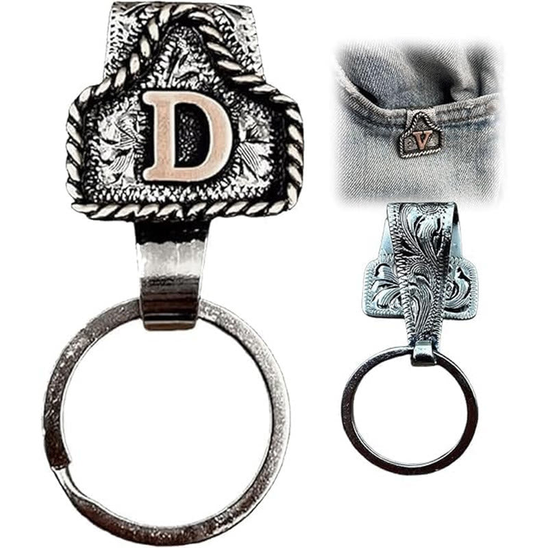 Western Cowboy Style Retro Letter Metal Keychain - D - image 6