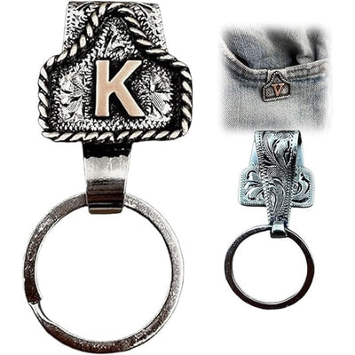Western Cowboy Style Retro Letter Metal Keychain - K - image 13