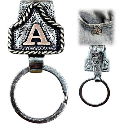 Western Cowboy Style Retro Letter Metal Keychain - A - image 3