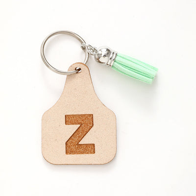 Farm Minimalist Style Letter Green Tassel Keychain - Z - image 28