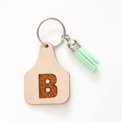 Farm Minimalist Style Letter Green Tassel Keychain - B - image 4