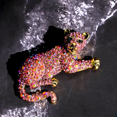 Men's Majestic Tiger Large Luxury Sparkling Rhinestone Brooch - image 18