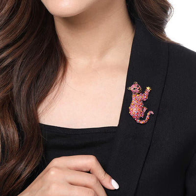 Men's Majestic Tiger Large Luxury Sparkling Rhinestone Brooch - image 17