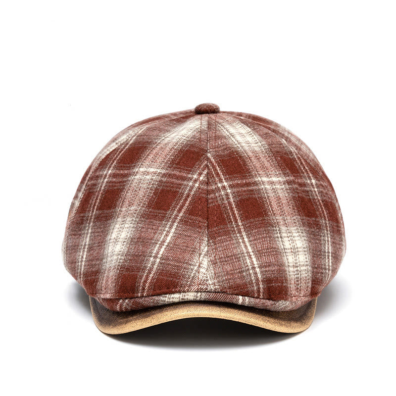 Autumn&Winter Japanese Retro Checkered Beret - image 3