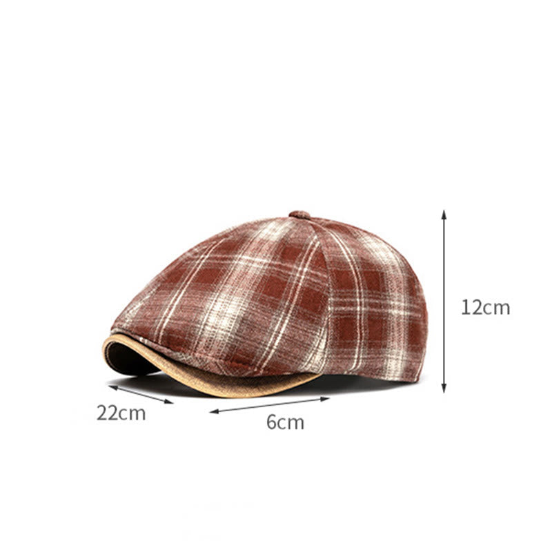 Autumn&Winter Japanese Retro Checkered Beret - image 11