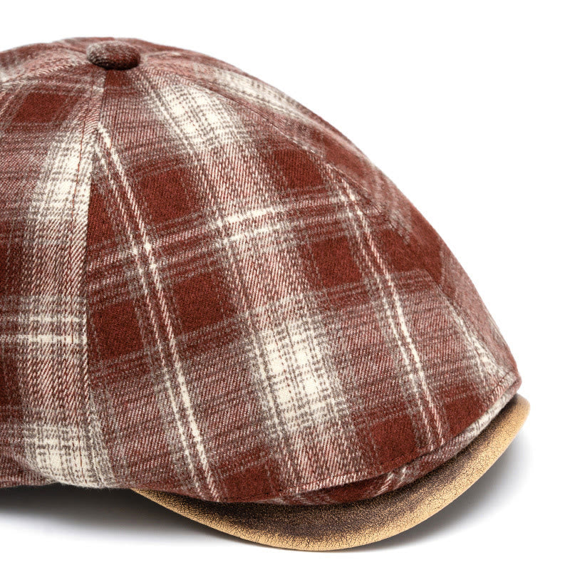 Autumn&Winter Japanese Retro Checkered Beret - image 2