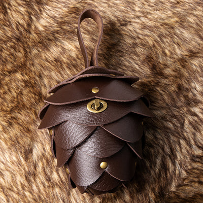 Women's Retro Pinecone-Shaped Personalized Purse Belt Bag - Pinecone - Brown - image 3