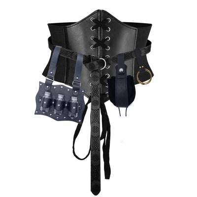 Medieval Style Halloween Women's Cosplay Belt Waist Seal Accessories - 5 Pcs - Black - XL(32.7in / 83cm) - image 2