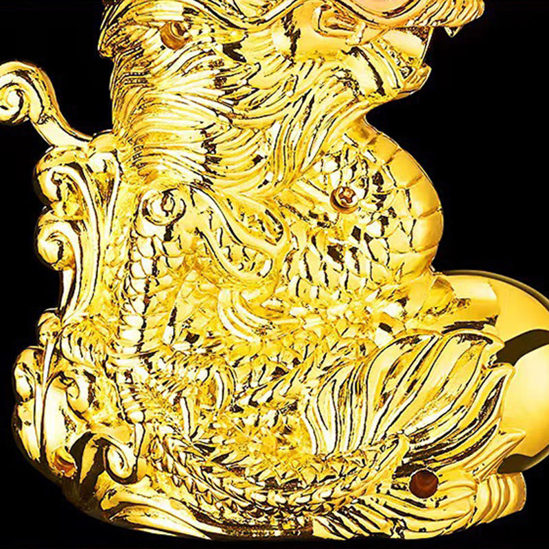 Embossed Golden Dragon Windproof Butane Lighter - image 6