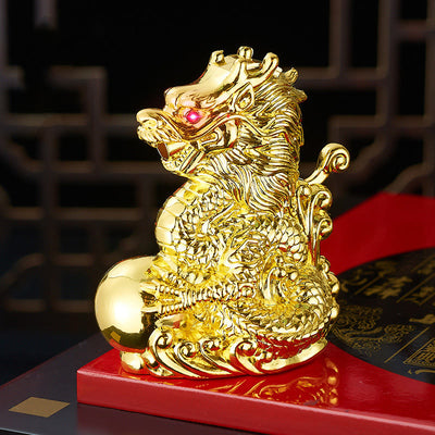 Embossed Golden Dragon Windproof Butane Lighter - Golden - image 4