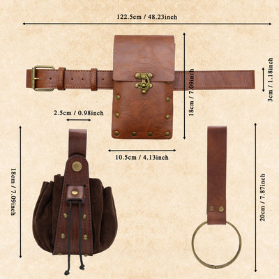Halloween Cosplay Costume Accessories Retro Belt With Belt Bag - image 8