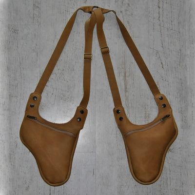 Retro Men's Adjustable Strap Underarm Zipper Shoulder Bag - Light Brown - image 5