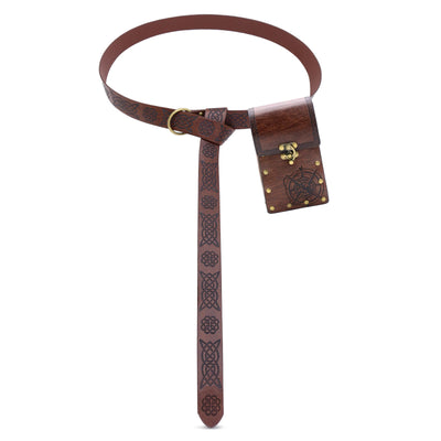 Retro Halloween Cosplay Accessory Alchemy Bottle Viking Belt - Belt with Bag - Brown - image 11