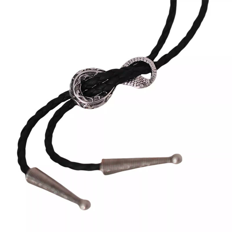 Vintage Silver Spirit Snake Bolo Tie Couple Accessories - image 5