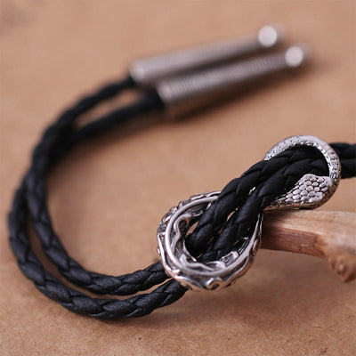 Vintage Silver Spirit Snake Bolo Tie Couple Accessories - image 4