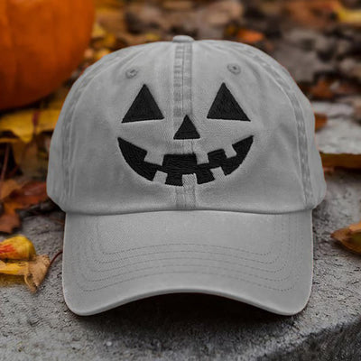 Halloween Funny Pumpkin Face Printed Baseball Cap Hat - Grey - Adjustable(About 21 5/8"-23 1/4") - image 3