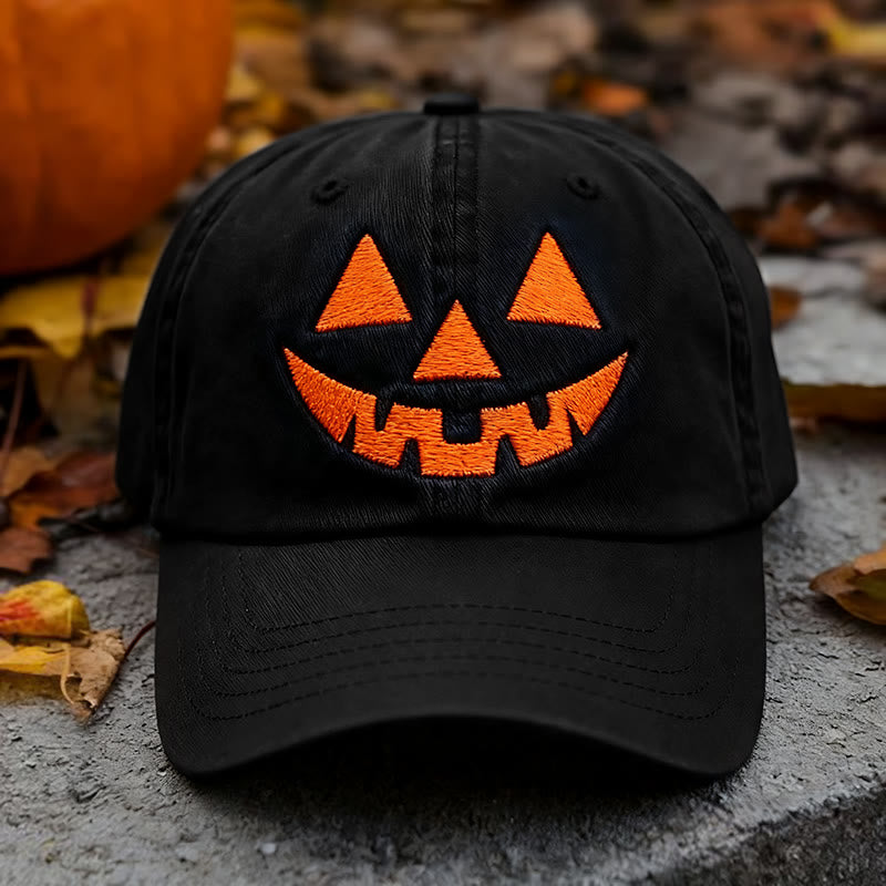 Halloween Eccentric Baseball Cap Pumpkin Hat - Black - Adjustable(About 21 5/8"-23 1/4") - image 2