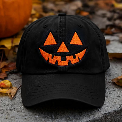 Halloween Eccentric Baseball Cap Pumpkin Hat - Black - Adjustable(About 21 5/8"-23 1/4") - image 2