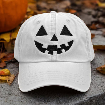 Halloween Eccentric Baseball Cap Pumpkin Hat - White - Adjustable(About 21 5/8"-23 1/4") - image 1