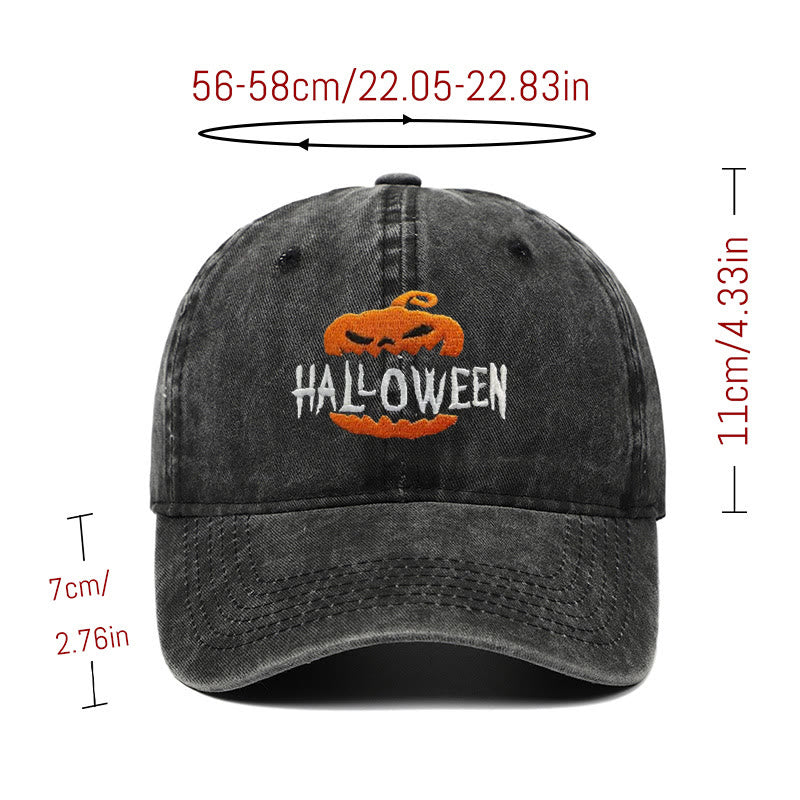 Halloween Horror Pumpkin Embroidered Baseball Cap Hat - image 4
