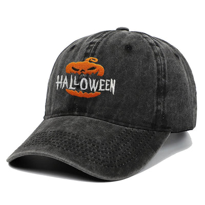 Halloween Horror Pumpkin Embroidered Baseball Cap Hat - image 0