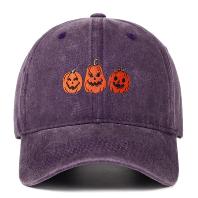 Halloween Three Pumpkins Embroidered Washed Baseball Cap Hat - Purple - Adjustable（22 7/8"-24 1/2"） - image 17