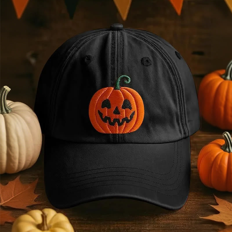 Halloween 3d Printed Pumpkin Face Baseball Cap Hat - Black - Adjustable (22"-23 5/8") - image 2